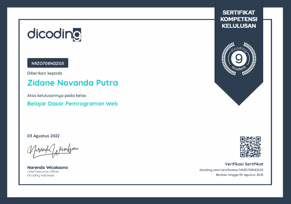 certification web programming